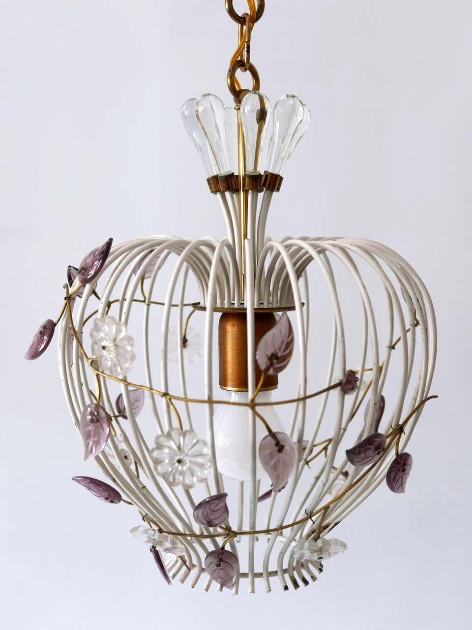 Lovely Mid Century Modern Birdcage Pendant Lamp Or Chandelier Germany 1950s photo 2904.0