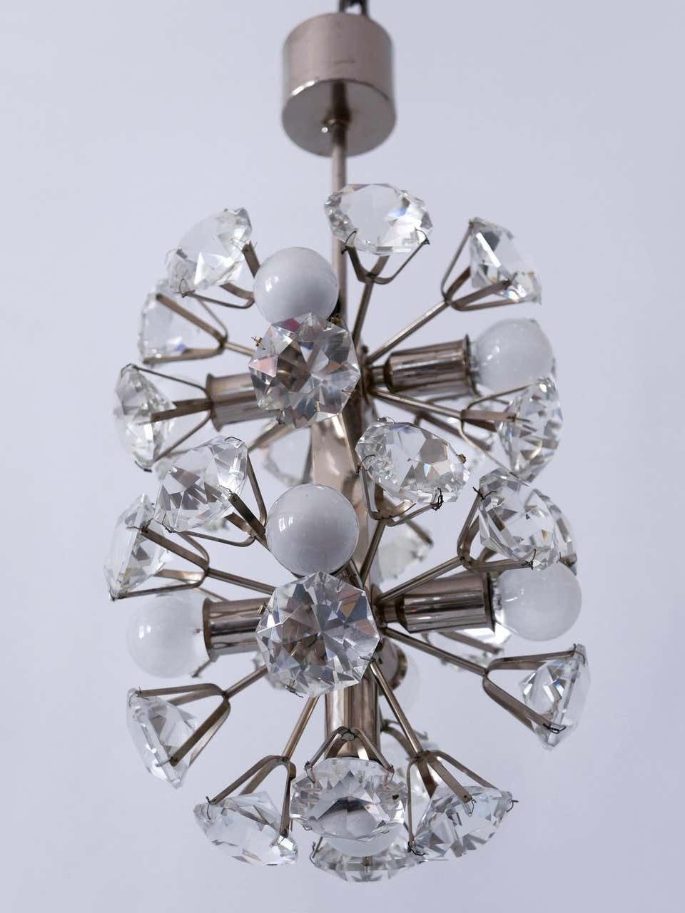 photo for sale Exceptional Diamond Shaped Large Crystal Glass Chandelier By Bakalowits & Sons