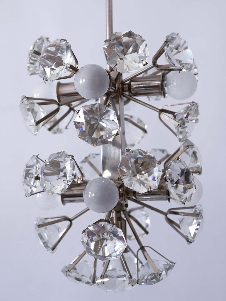 6807.0 Exceptional Diamond Shaped Large Crystal Glass Chandelier By Bakalowits & Sons photo