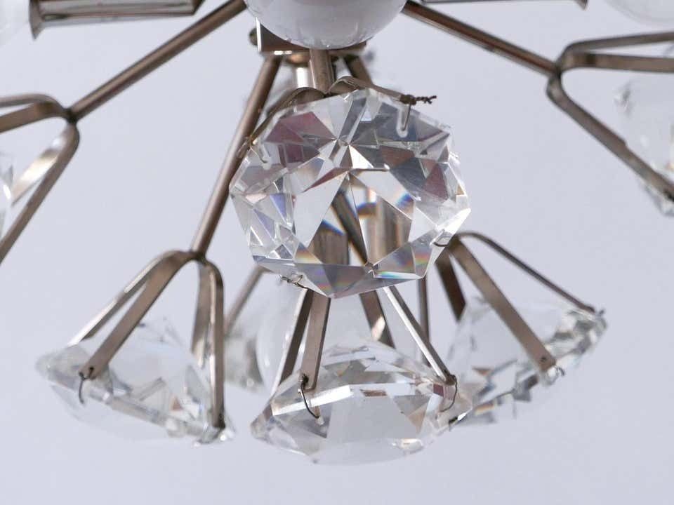 photo buy Exceptional Diamond Shaped Large Crystal Glass Chandelier By Bakalowits & Sons