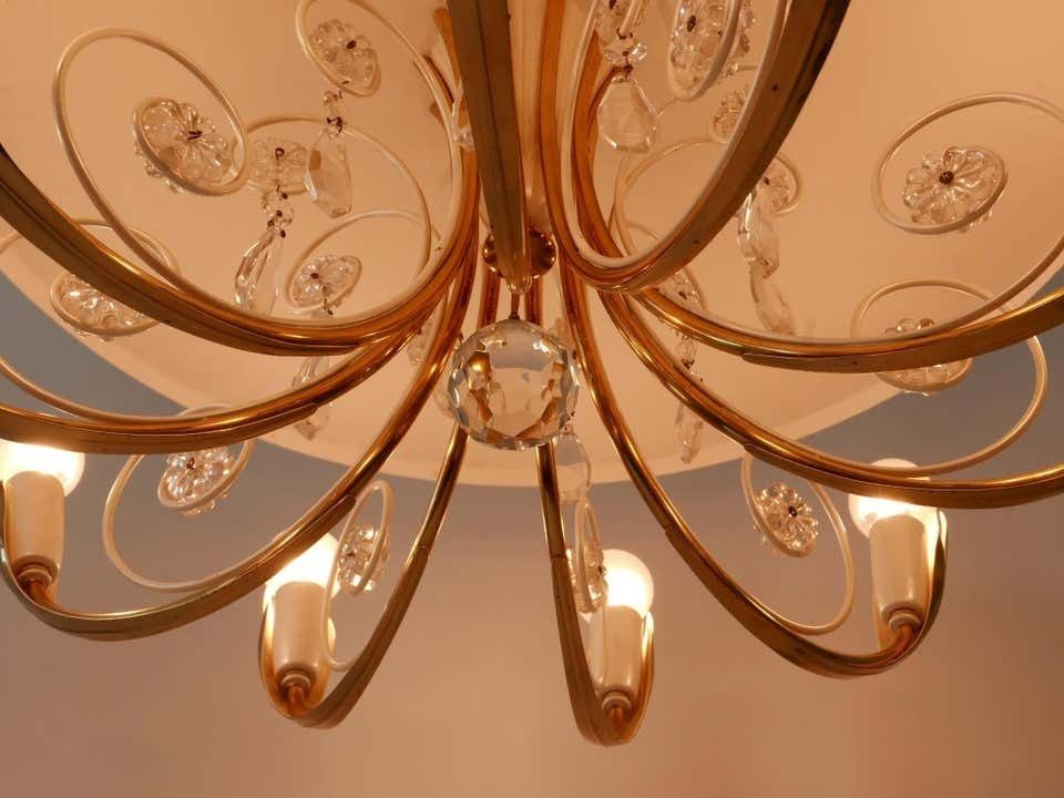 photo buy Elegant 10 Flamed Chandelier Or Ceiling Lamp By Vereinigte Werkstätten 1950s