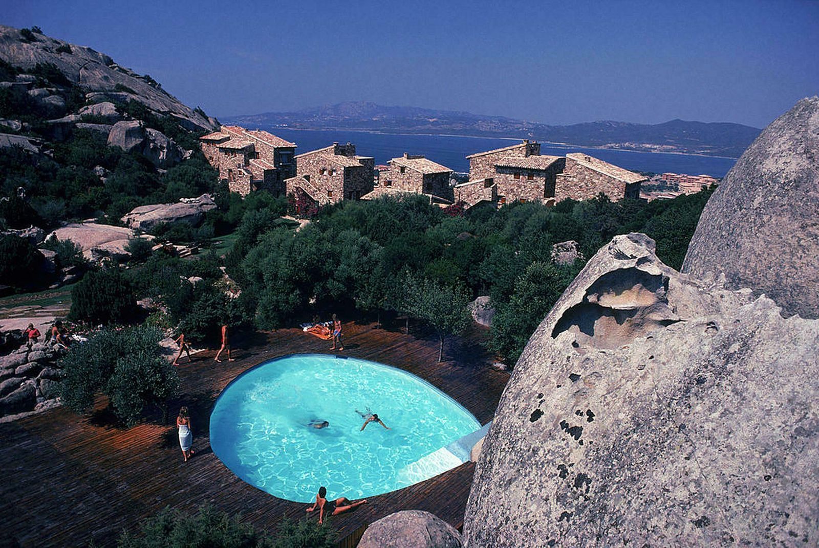 Pool At Porto Rotondo, Sardinia, Italy, 1982 By Slim Aarons   Limited Edition Estate Stamped C Type Print