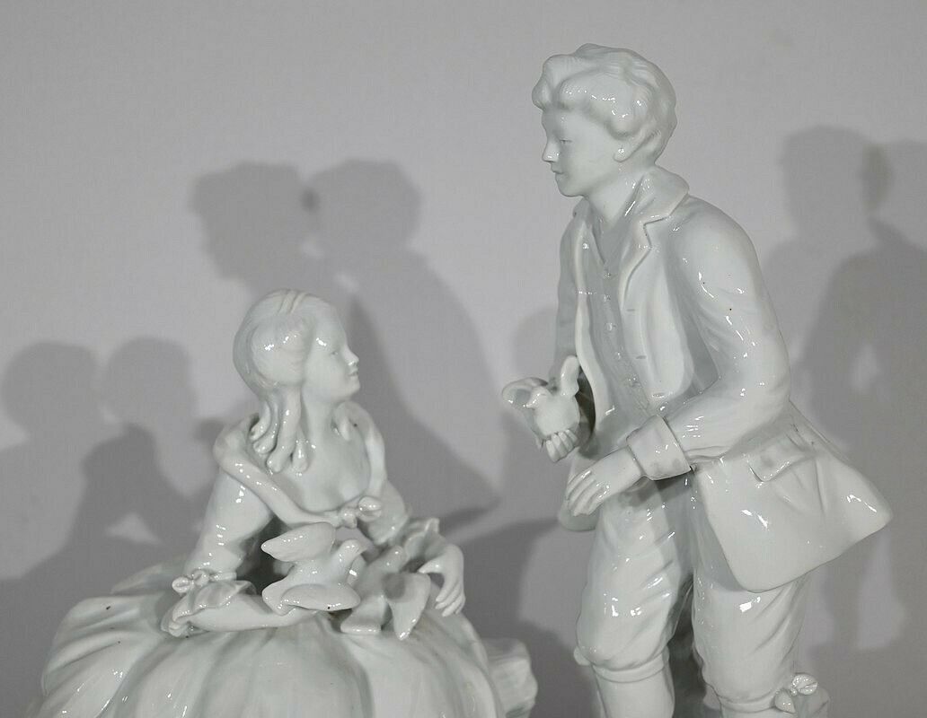 Earthenware "Couple Of Gallants", After F.Boucher, Sèvres   Late 19th Century photo 1359.6