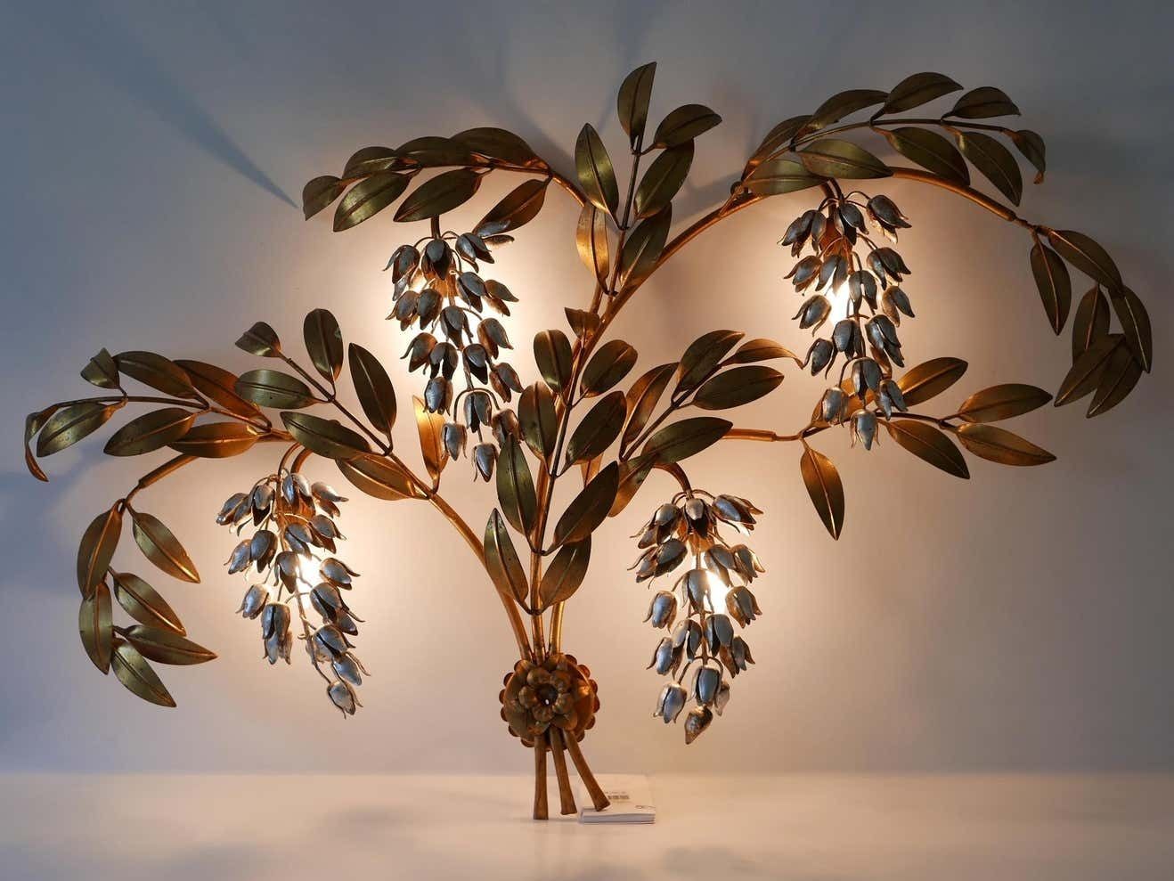 Huge Pioggia D''Oro Gilt Metal Wall Lamp Or Sconce By Hans Kögl 1970s Germany photo furniture