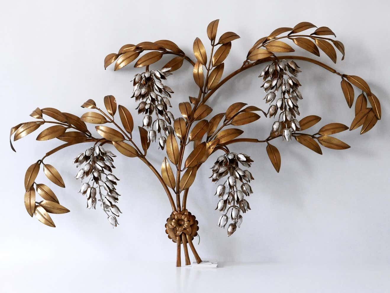 Huge Pioggia D''Oro Gilt Metal Wall Lamp Or Sconce By Hans Kögl 1970s Germany photo for sale