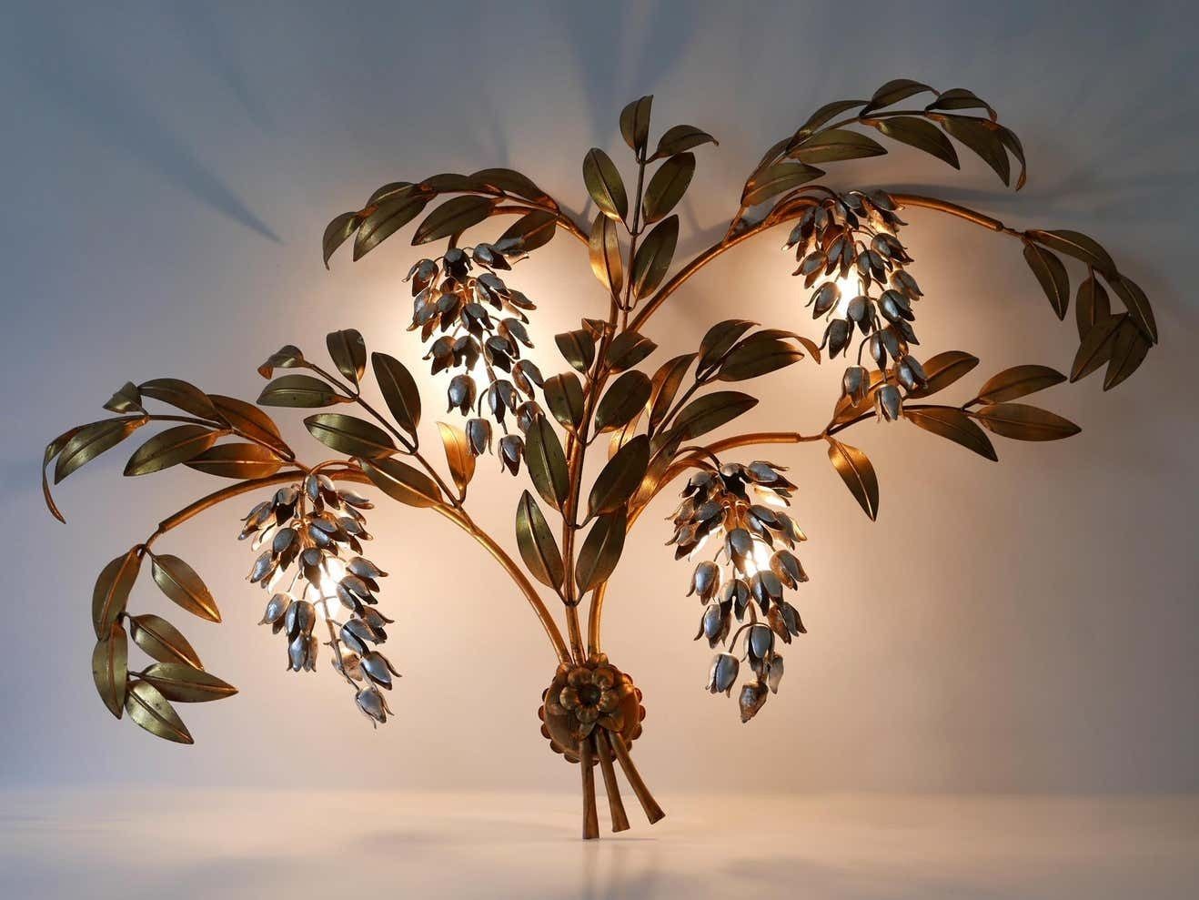 Huge Pioggia D''Oro Gilt Metal Wall Lamp Or Sconce By Hans Kögl 1970s Germany photo Lighting
