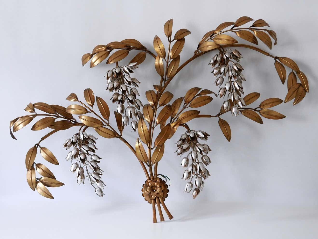 Huge Pioggia D''Oro Gilt Metal Wall Lamp Or Sconce By Hans Kögl 1970s Germany photo 2950.0