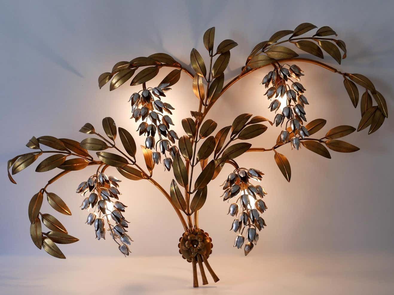 Huge Pioggia D''Oro Gilt Metal Wall Lamp Or Sconce By Hans Kögl 1970s Germany photo buy