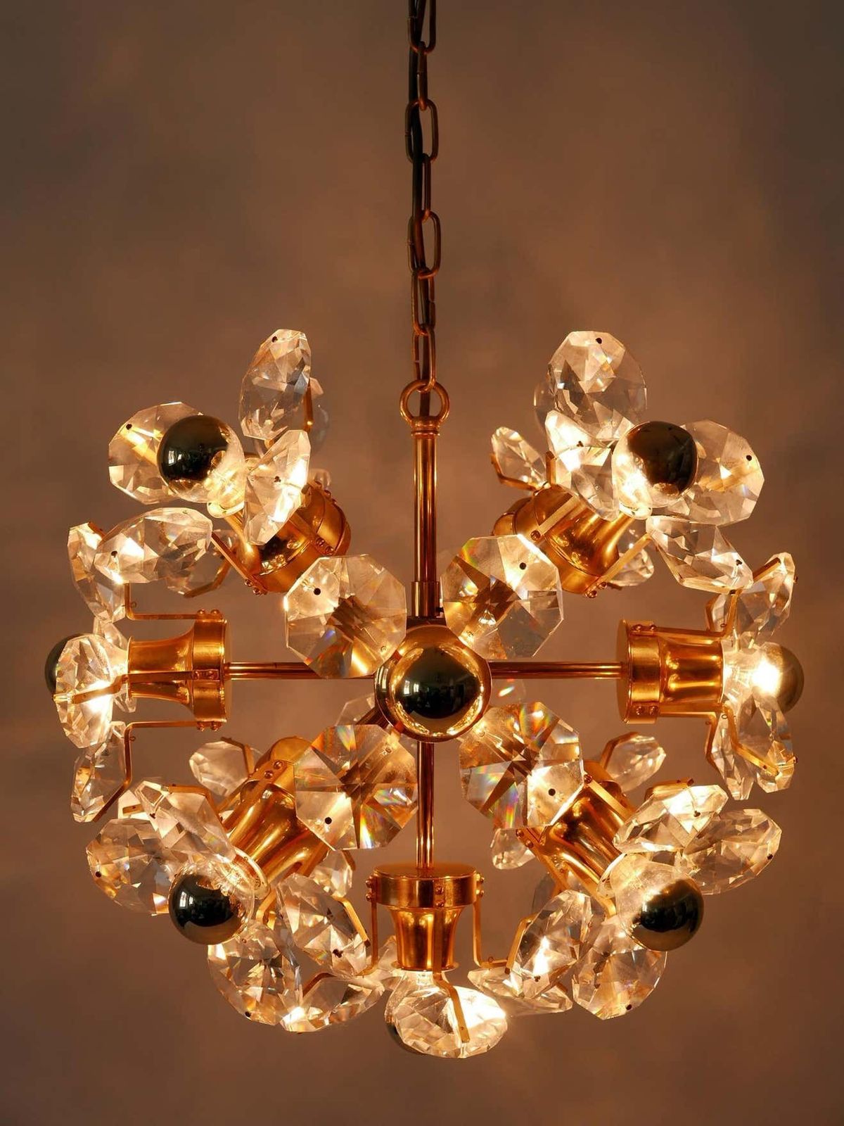 Gorgeous Mid Century Sputnik Chandelier Or Pendant Lamp Dandelion By Palwa 1960s photo furniture