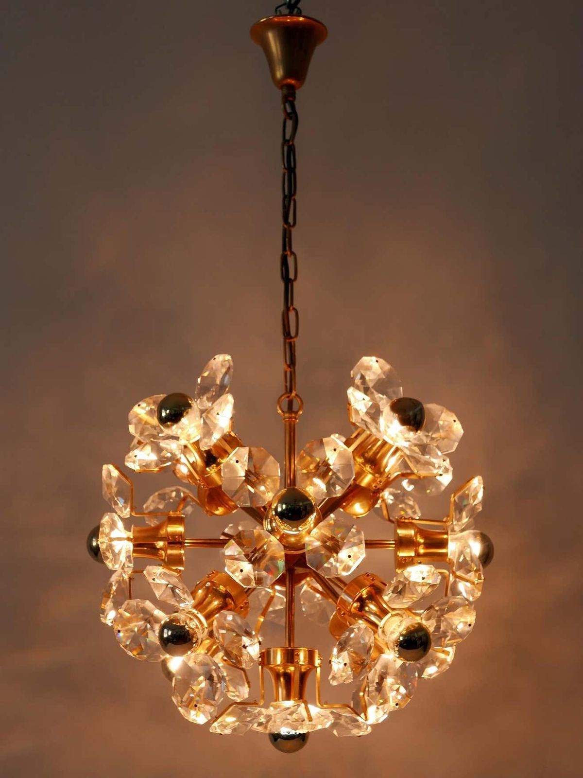 photo vintage Gorgeous Mid Century Sputnik Chandelier Or Pendant Lamp Dandelion By Palwa 1960s