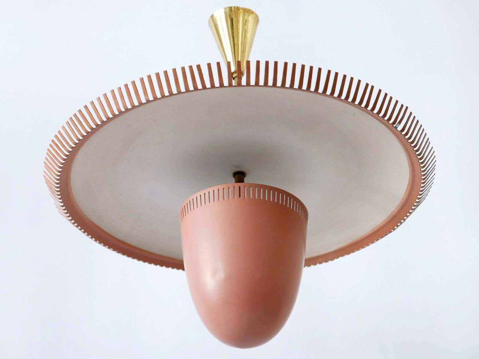 Exceptional & Lovely Mid Century Modern Pendant Lamp Or Chandelier Germany 1950s photo vinterior