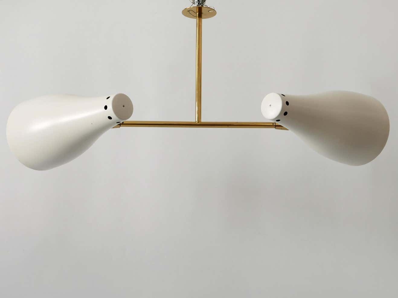 3177.0 Rare Articulated Mid Century Modern Two Armed Sputnik Pendant Lamp Austria 1950s photo
