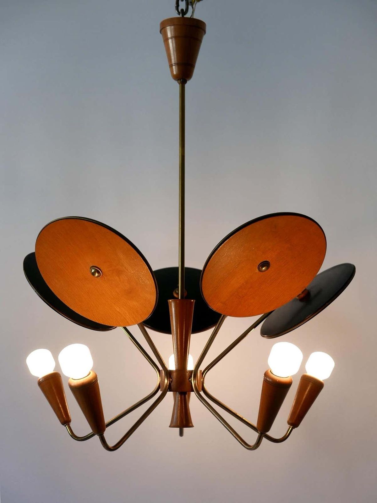 Exceptional Mid Century Modern Sputnik Pendant Lamp Or Chandelier Germany 1950s photo furniture