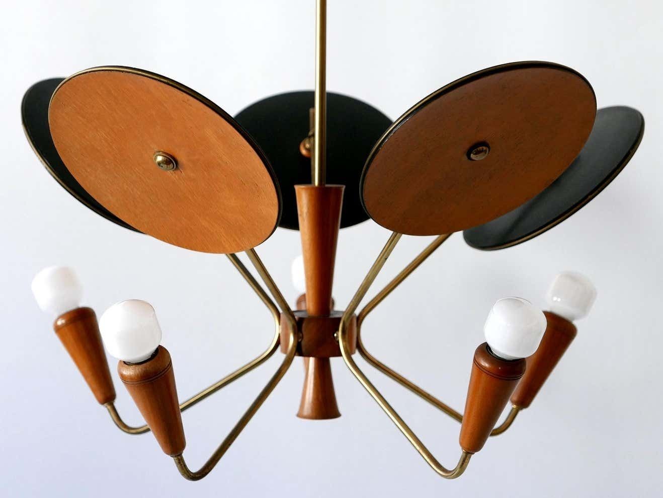 Exceptional Mid Century Modern Sputnik Pendant Lamp Or Chandelier Germany 1950s photo 5899.0