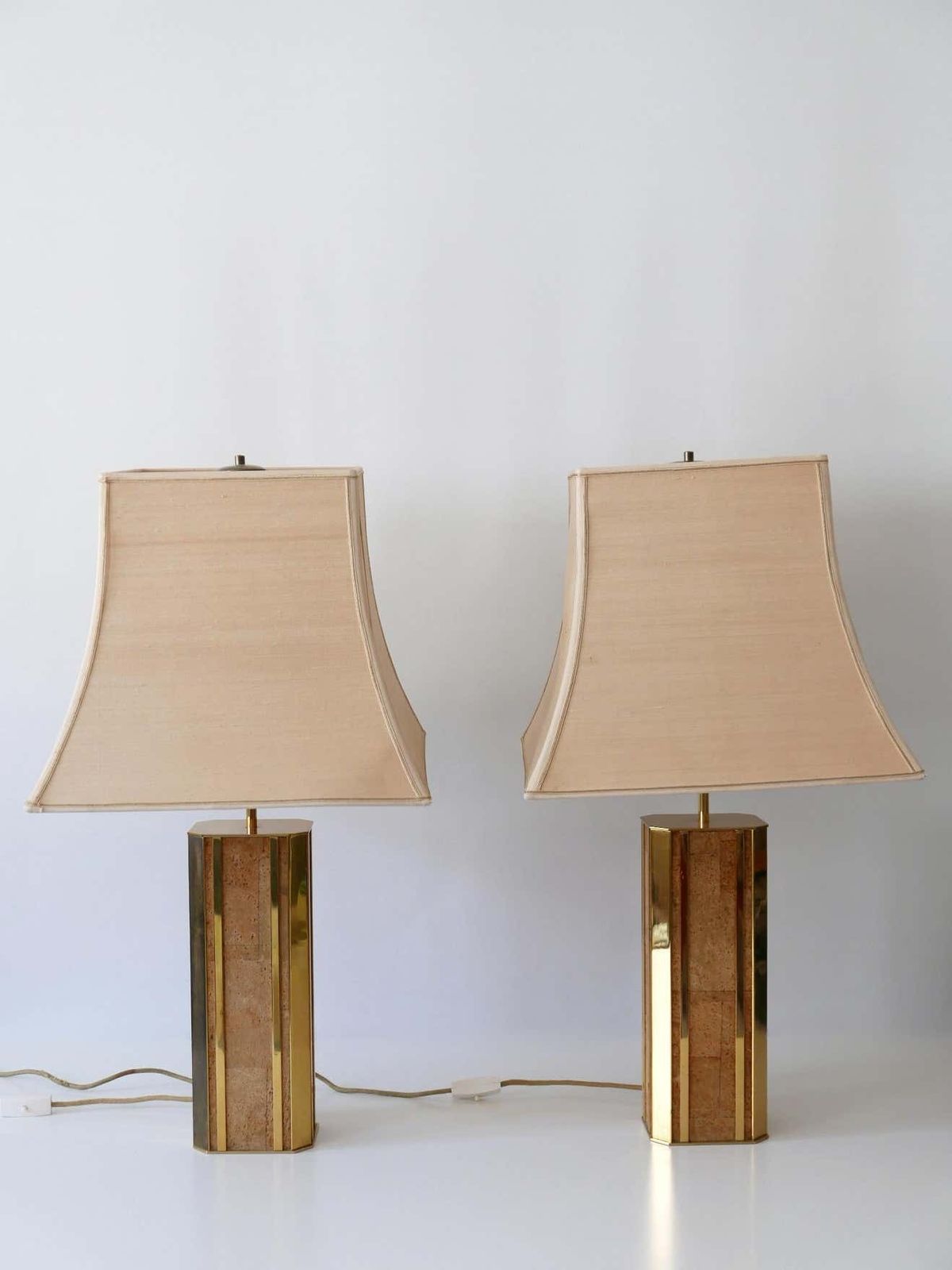 Set Of Two Monumental Mid Century Table Lamps By Vereinigte Werkstätten Germany photo vinterior