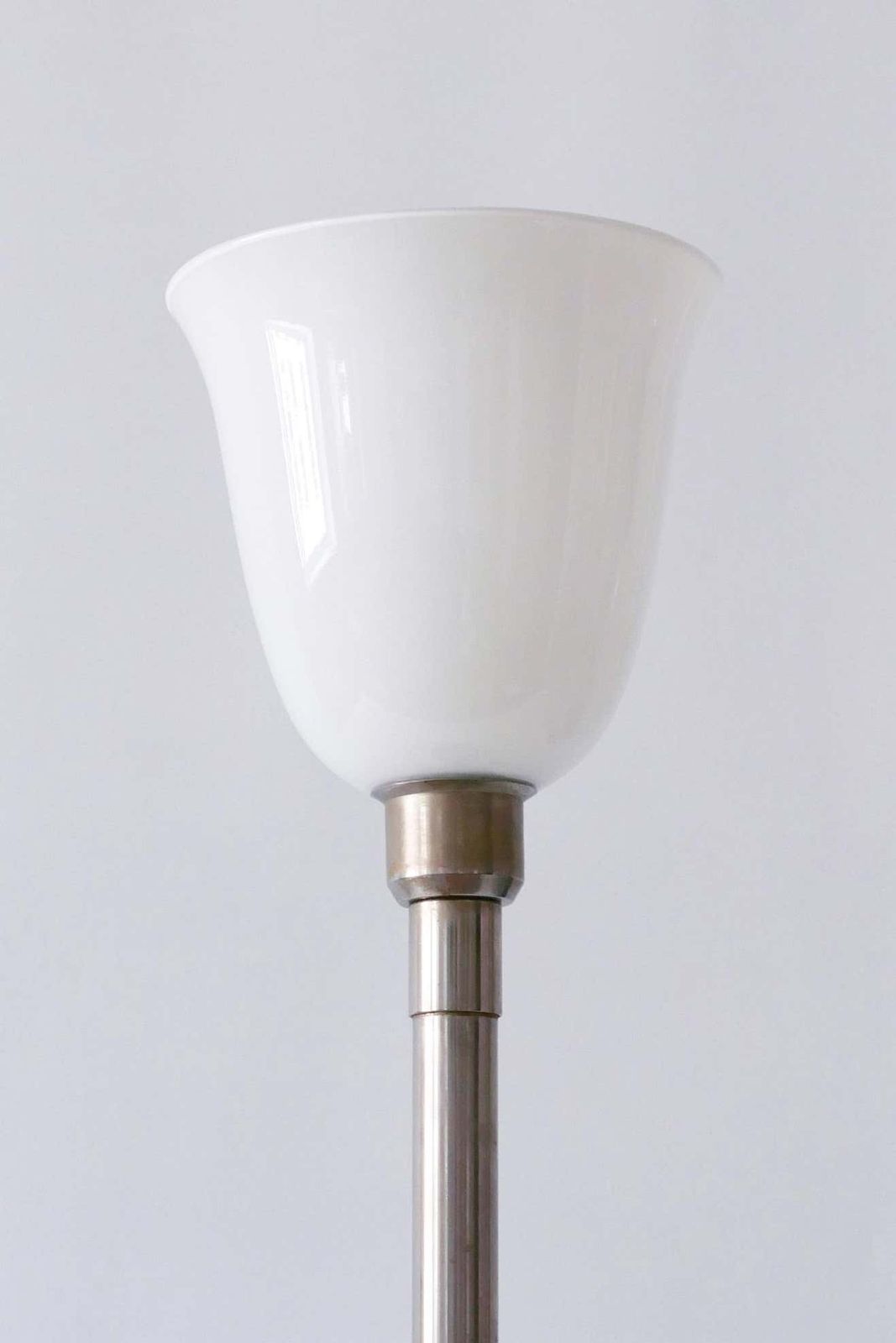 Elegant Art Deco Bauhaus Nickel Plated Brass Table Lamp Or Floor Light, 1930s photo vintage