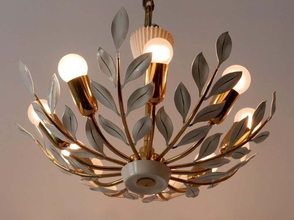 Rare 8 Flamed Sputnik Chandelier Or Pendant Lamp By Vereinigte Werkstätten 1950s photo furniture