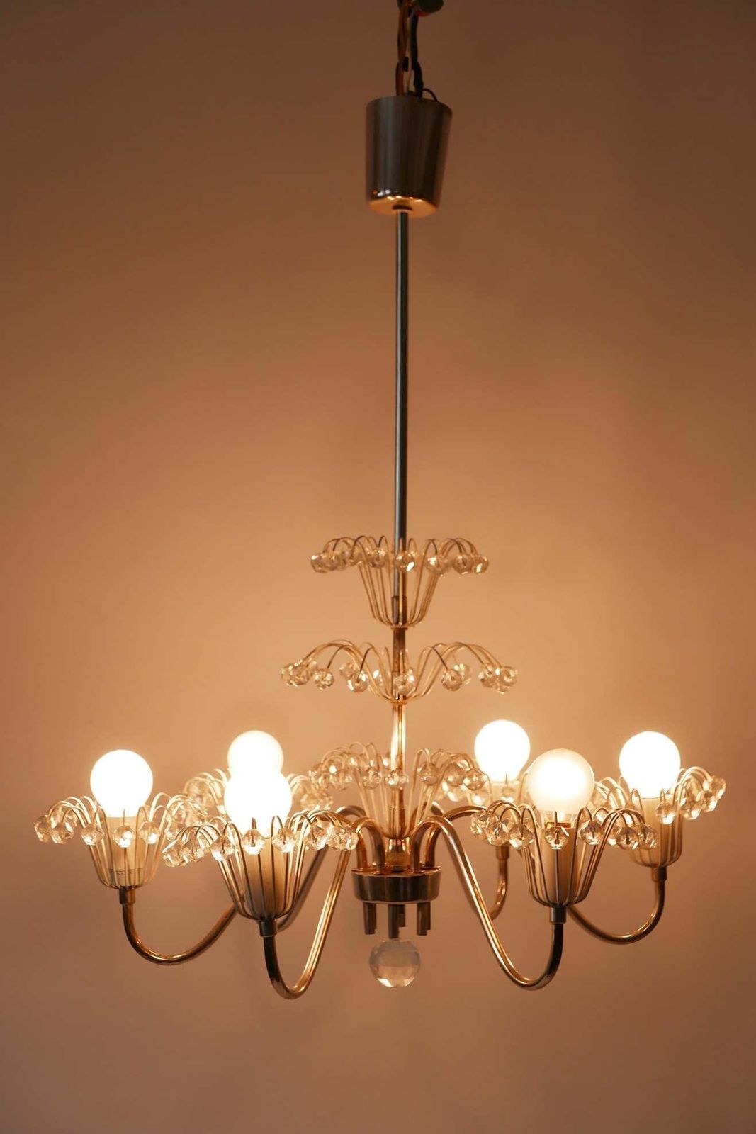 Lighting Midcentury Chandelier Or Pendant Lamp By Emil Stejnar For Rupert Nikoll, 1950s photo