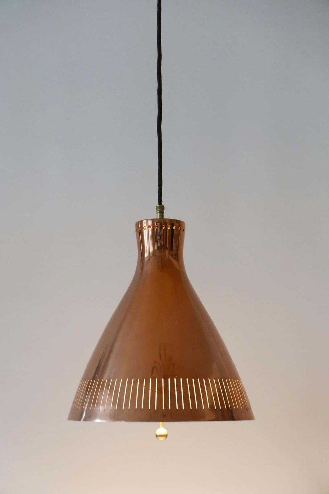 Lighting Mid Century Modern Copper Pendant Lamp By Vereinigte Werkstätten 1960s Germany photo