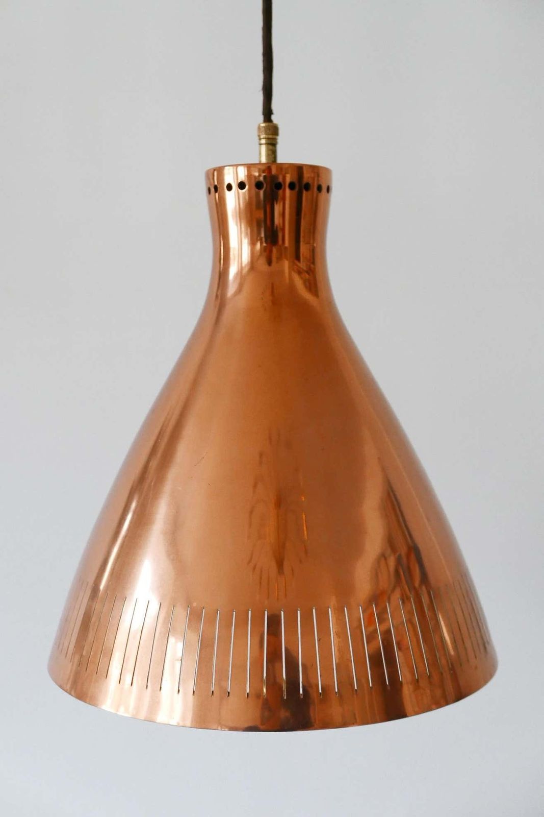 4084.0 Mid Century Modern Copper Pendant Lamp By Vereinigte Werkstätten 1960s Germany photo