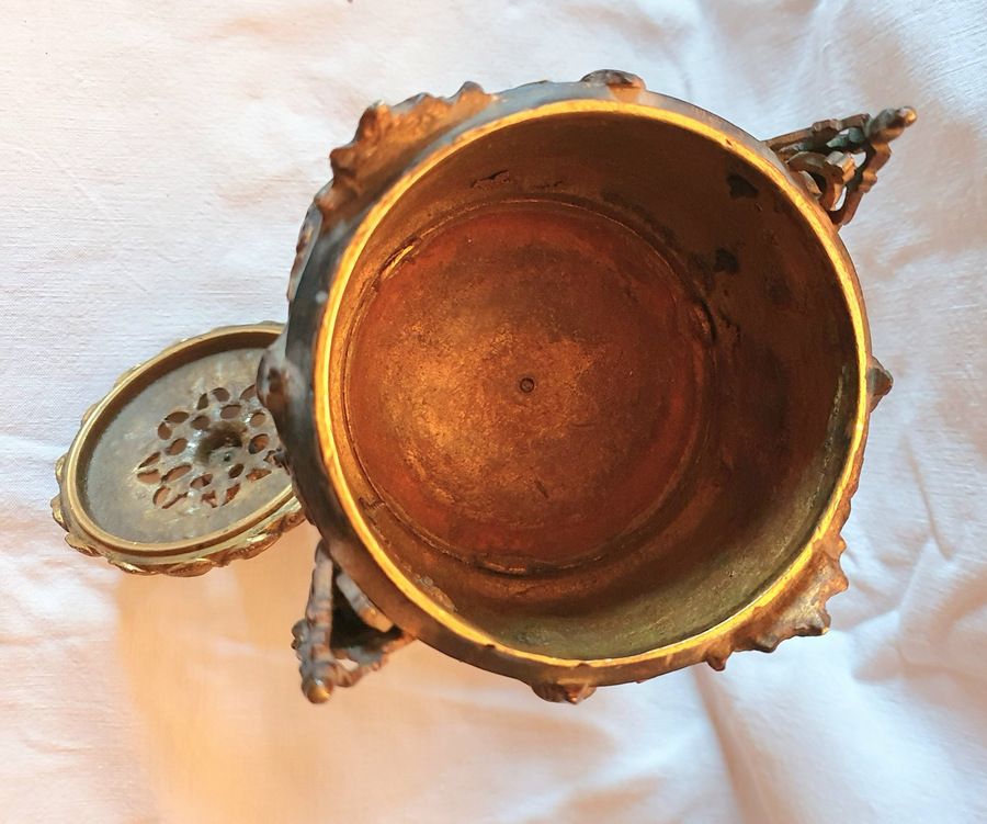 1450.0 Neo Gothic Covered Cup In Bronze With Sevres Porcelain Medallions Circa 1850 photo