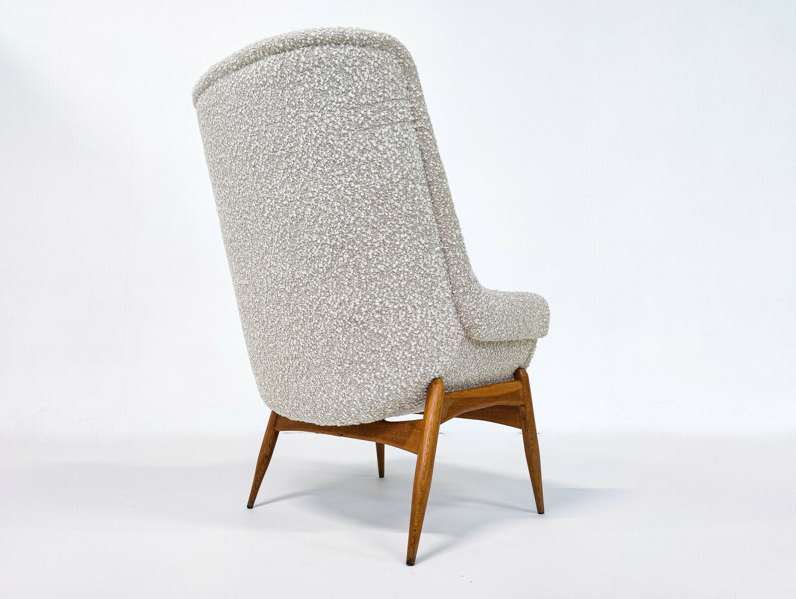 Pair Of Mid Century Modern Armchairs By Julia Gaubek In Beige Boucle photo buy