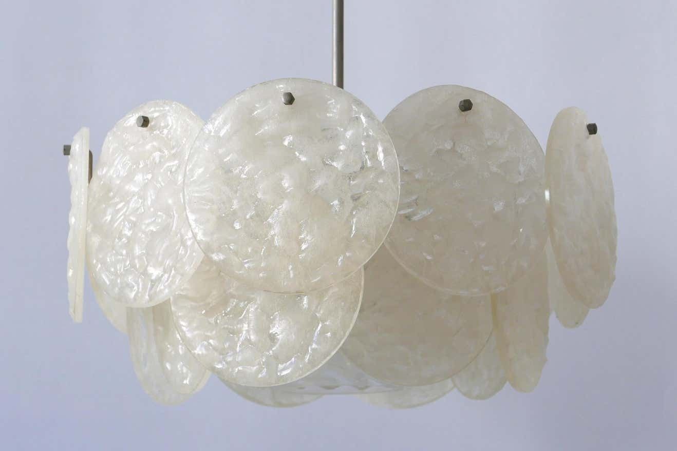 Mid Century Modern Chandelier Or Pendant Lamp With Textured Acrylic Discs, 1960s photo 2042.0