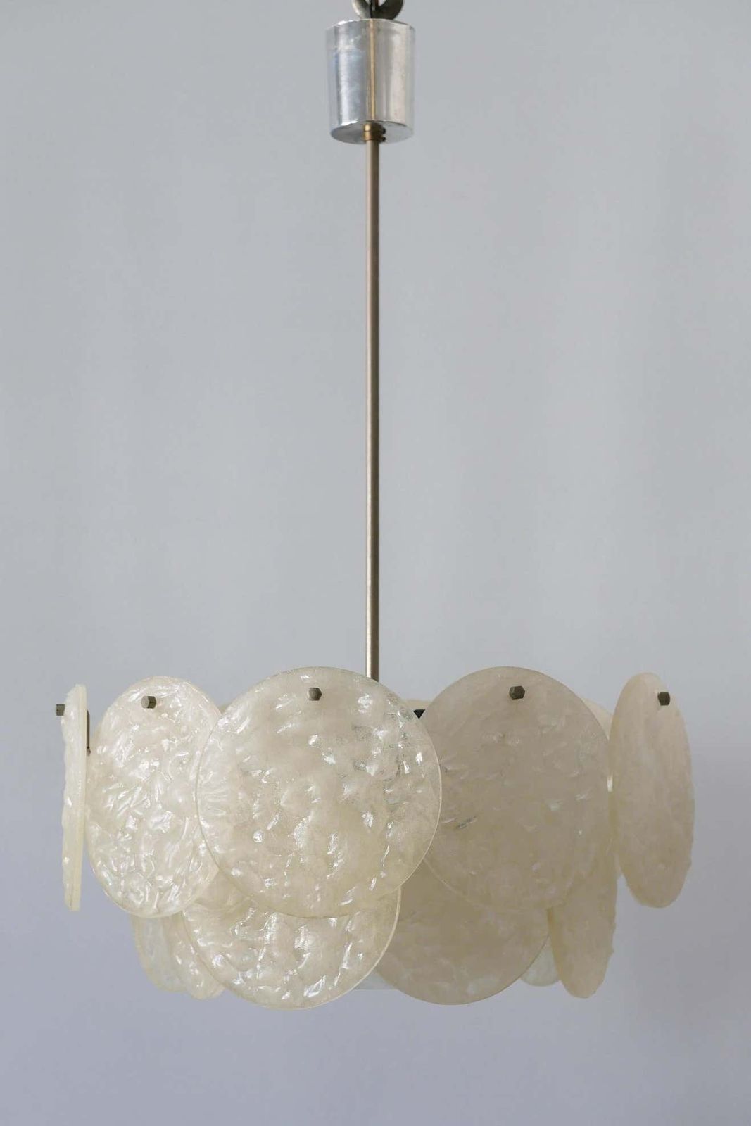 Mid Century Modern Chandelier Or Pendant Lamp With Textured Acrylic Discs, 1960s photo buy