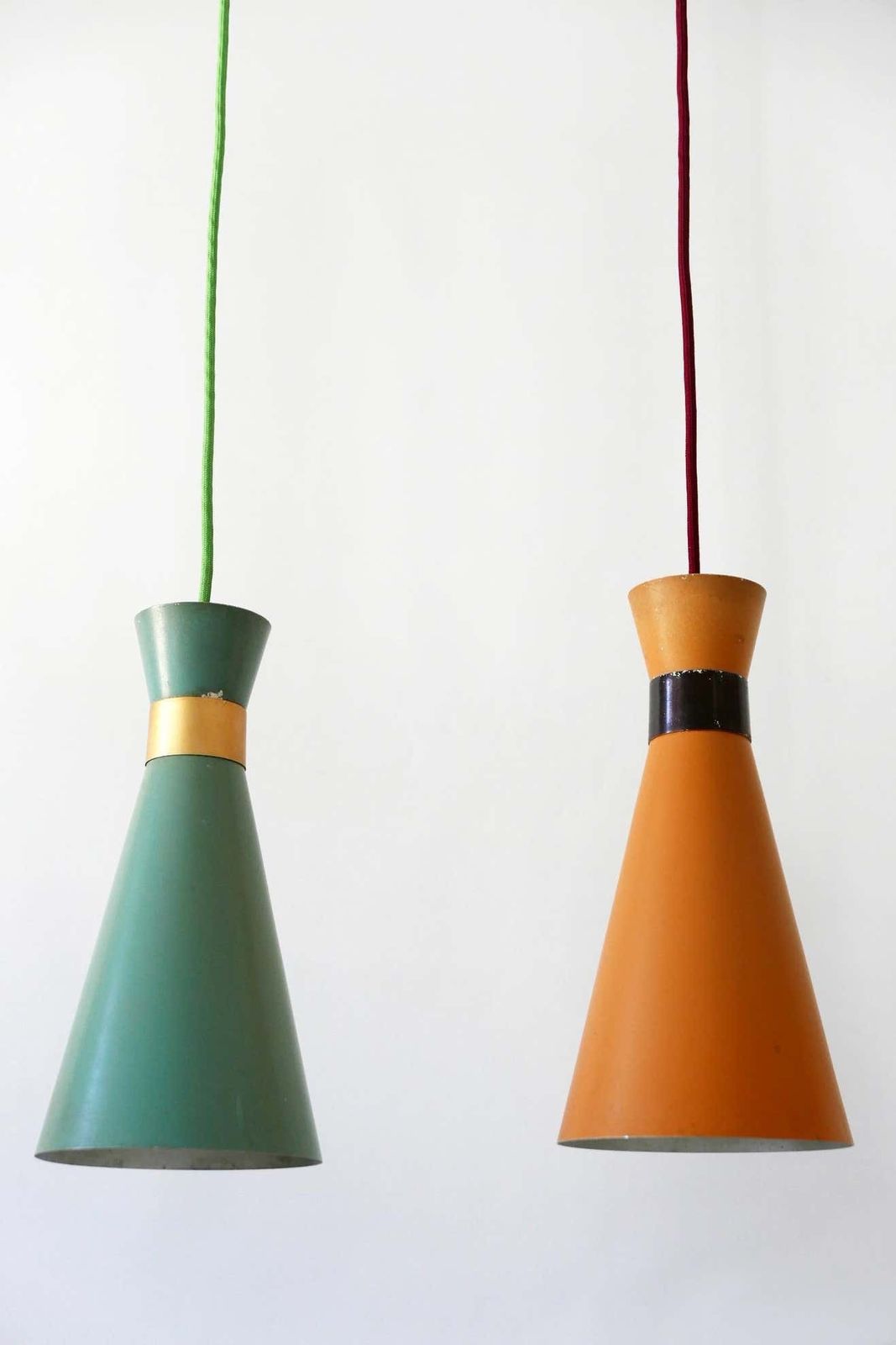 photo buy Set Of Two Mid Century Modern Diabolo Pendant Lamps By Bünte & Remmler, 1950s