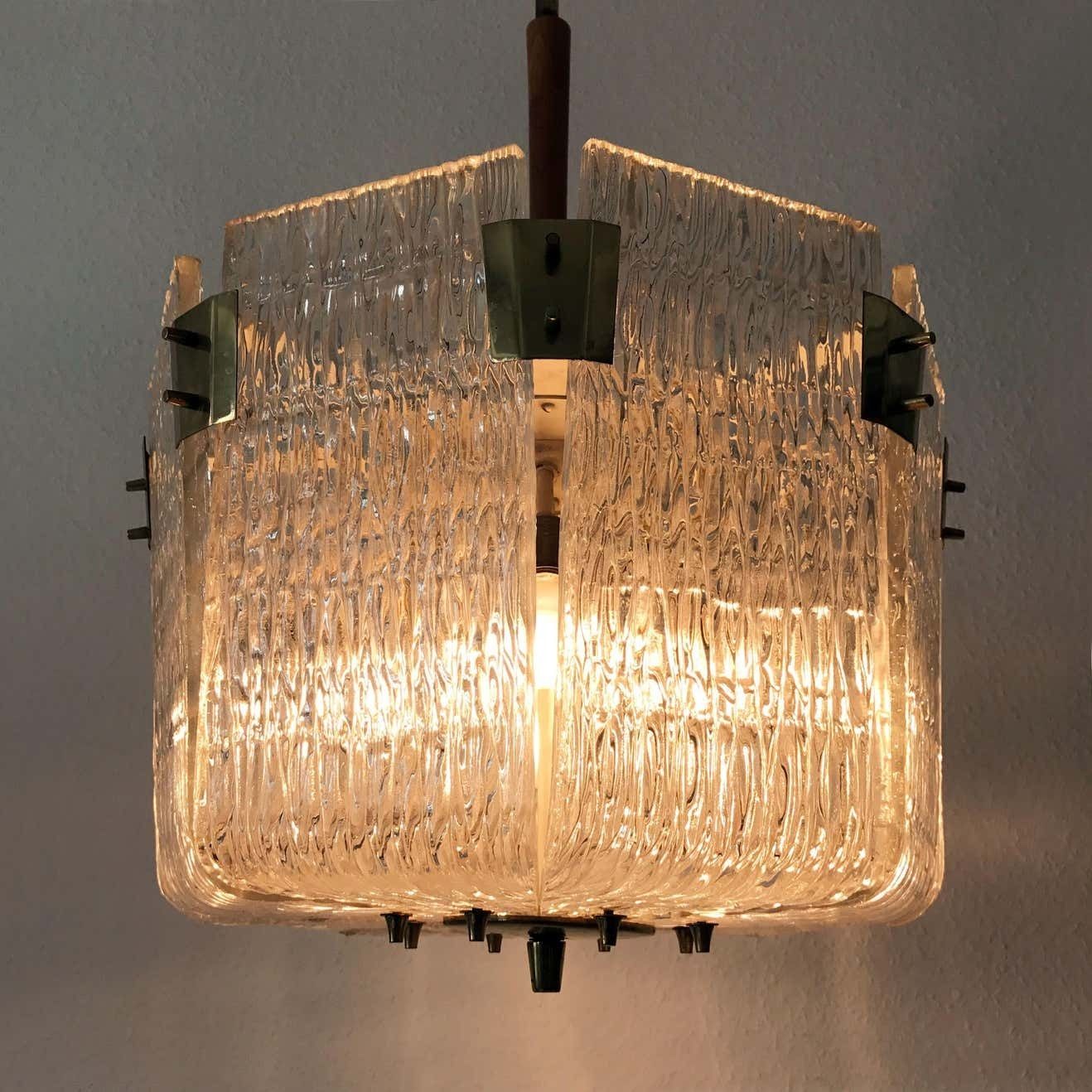 Monumental Midcentury Basket Chandelier Or Pendant Lamp By J.T. Kalmar, 1950s photo vinterior