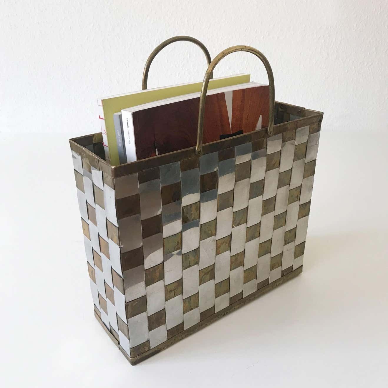 Hollywood Regency Magazine Rack Or Stand In The Style Of Paul Evans Italy 1970s photo vinterior