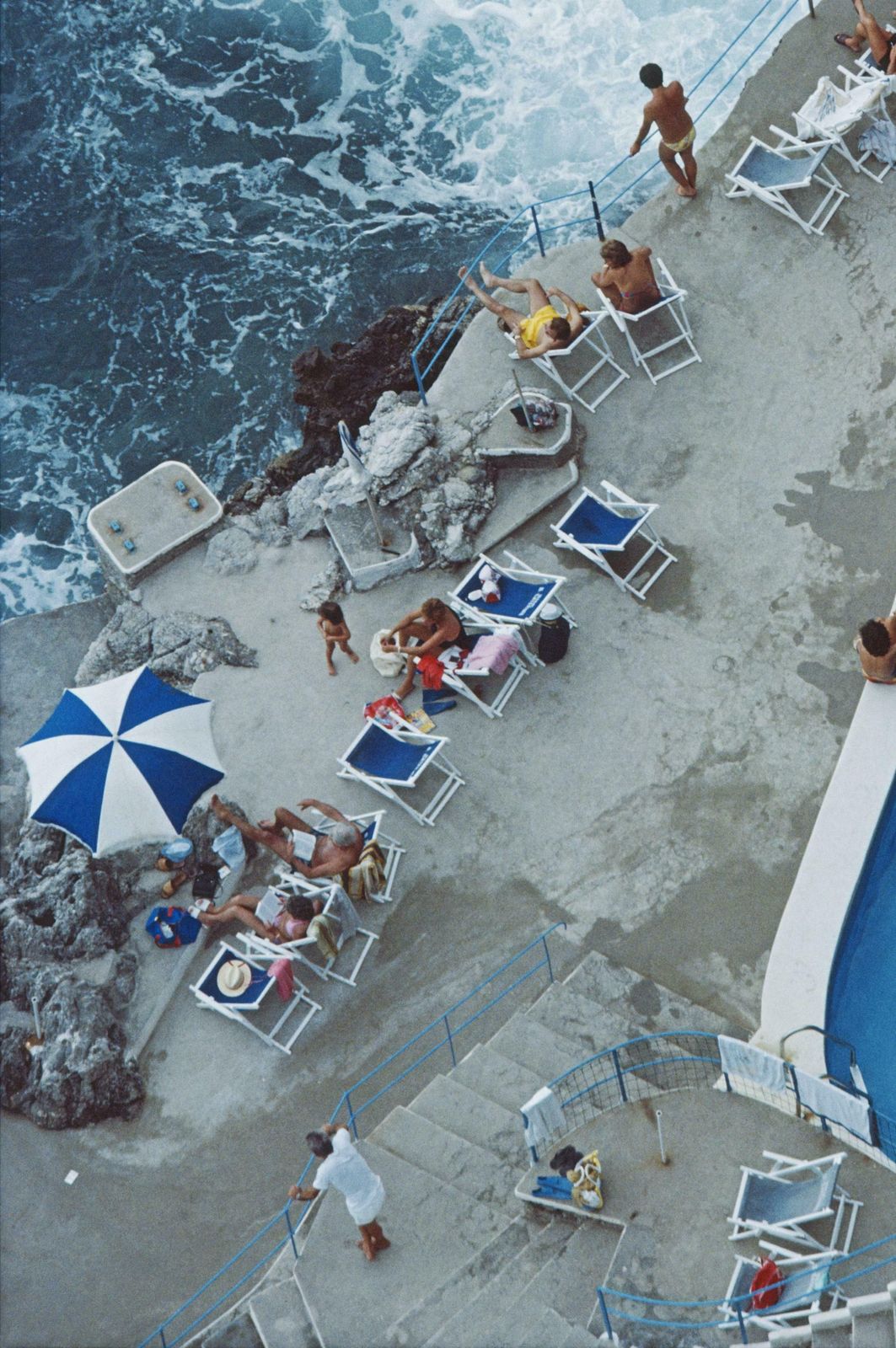 Pool On The Amalfi Coast By Slim Aarons   Limited Edition Estate Stamped C Type Print photo furniture
