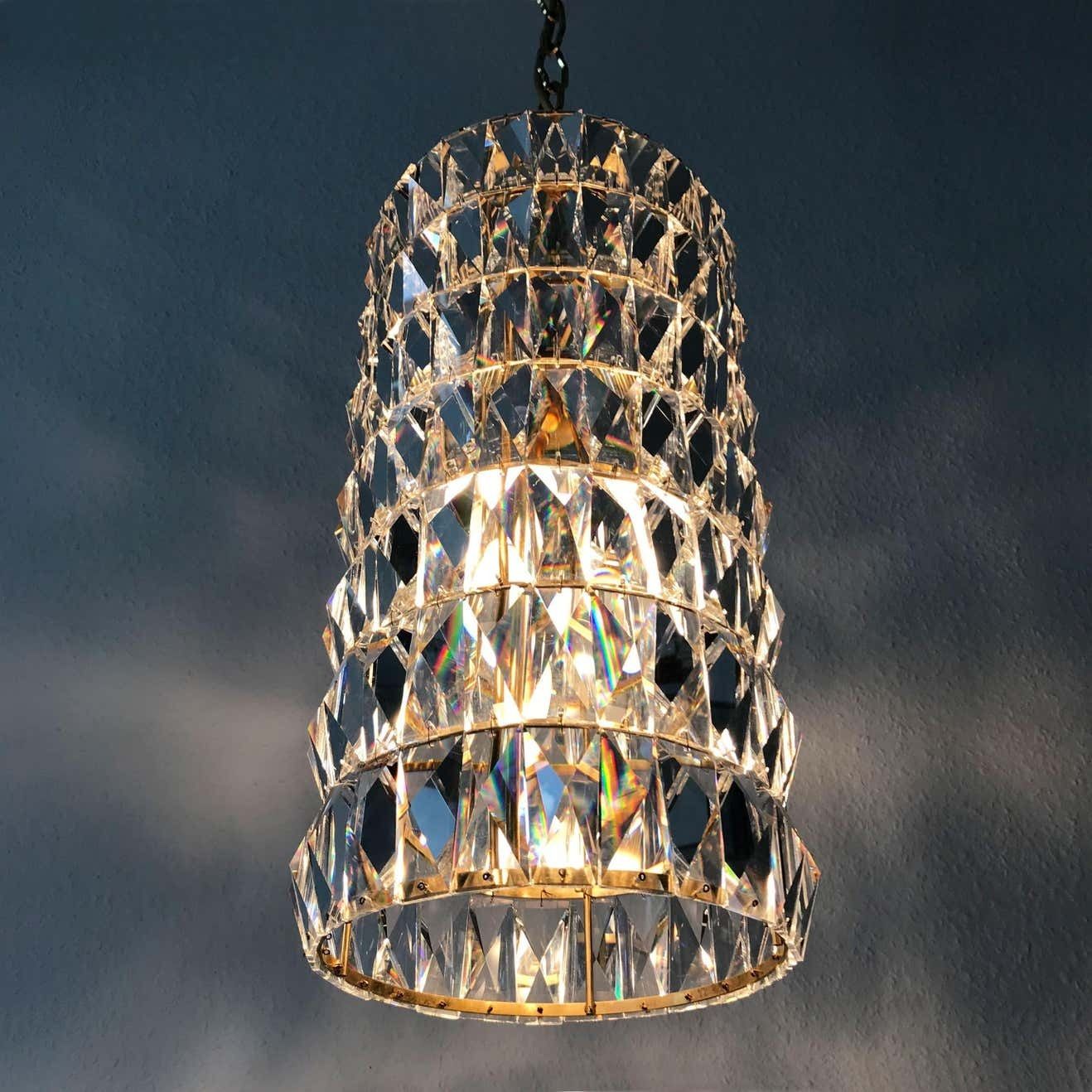 Crystal Glass Pendant Lamp Or Chandelier By Bakalowits & Söhne Vienna Austria photo vintage