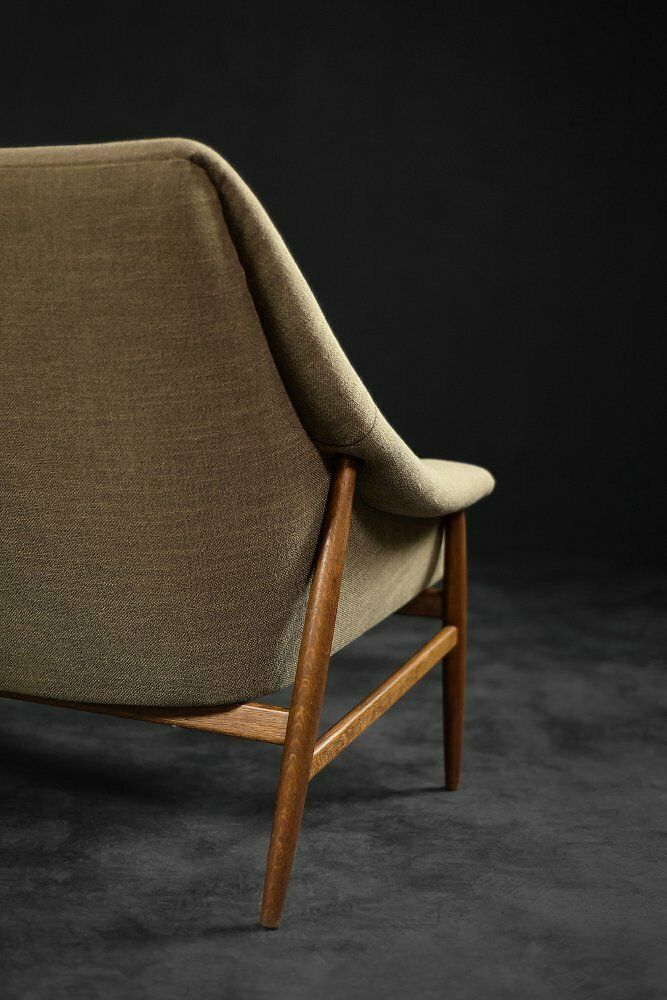 Furniture Mid Century Scandinavian Modern Two Seater Sofa In Brown Fabric From Ikea, 1961 photo