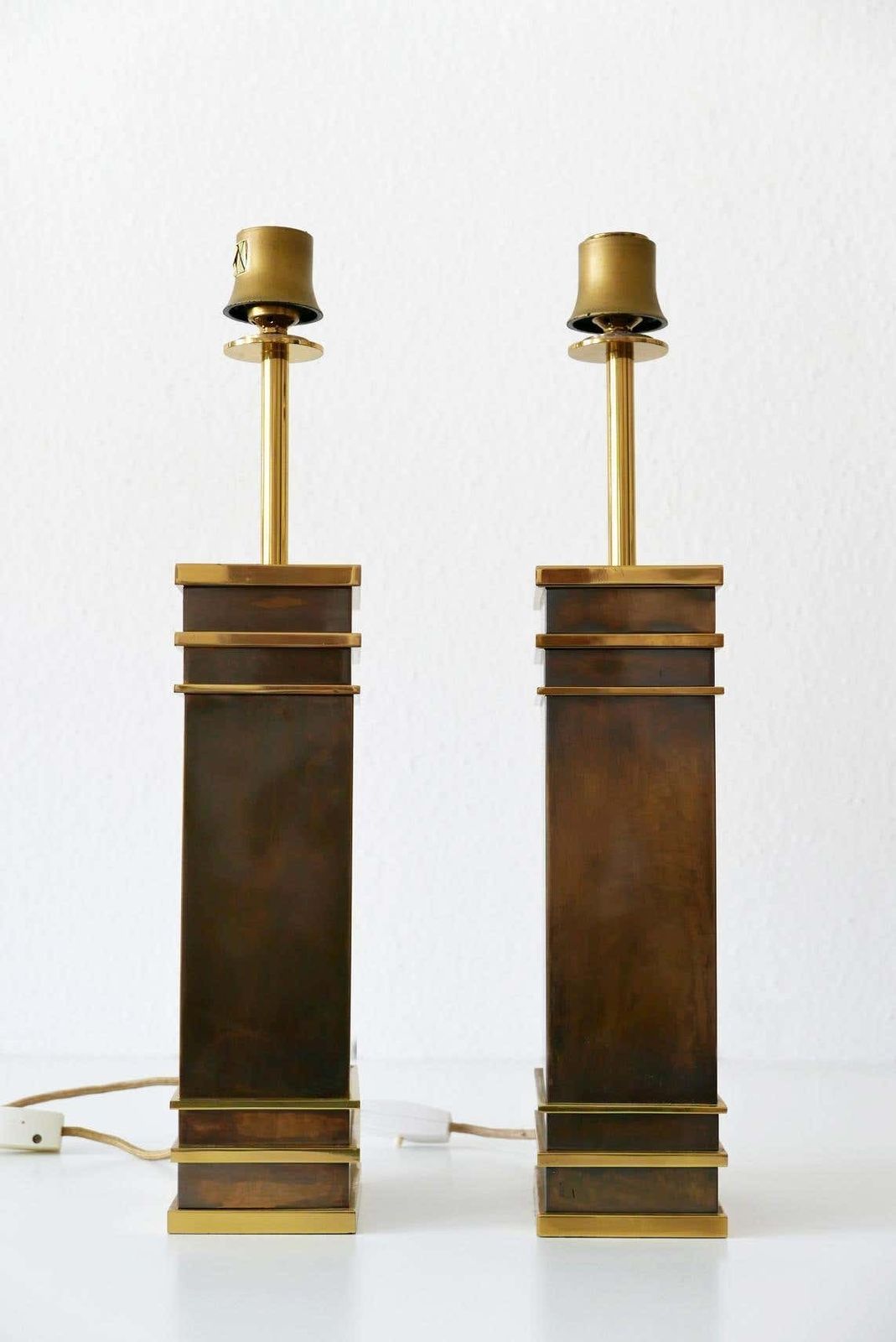 Set Of Two Monumental Midcentury Table Lamps By Vereinigte Werkstätten, Germany photo vinterior