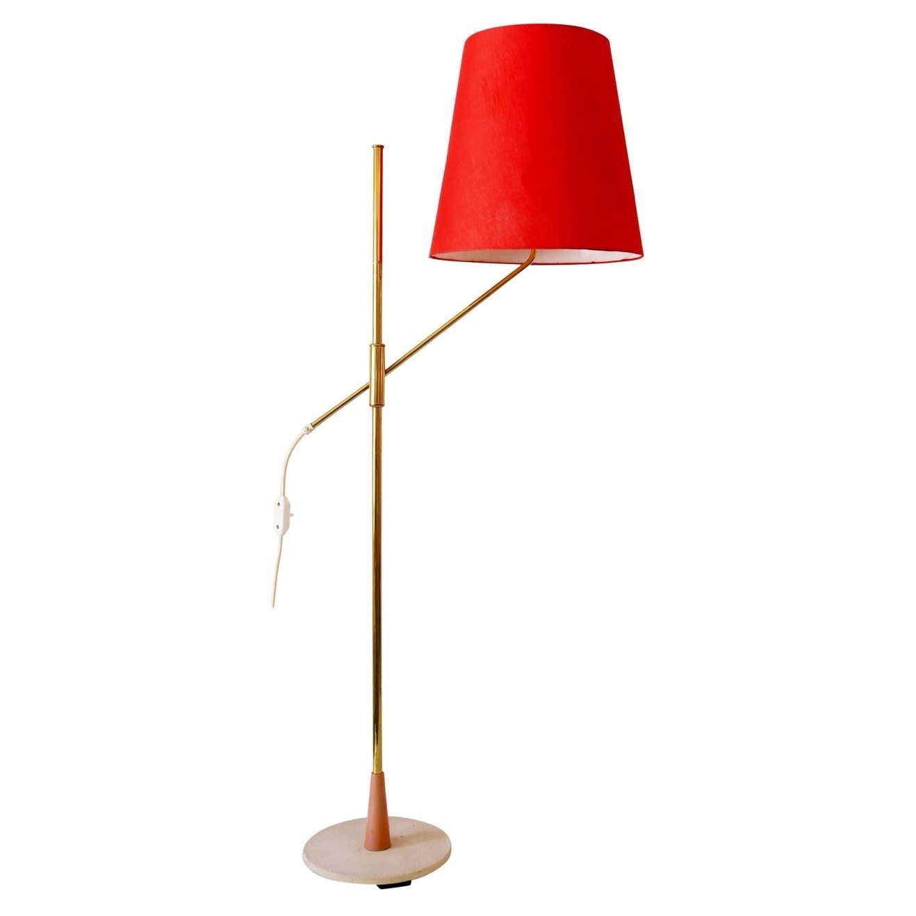 Exceptional, Elegant And Adjustable Mid Century Modern Floor Lamp 1950s, Germany