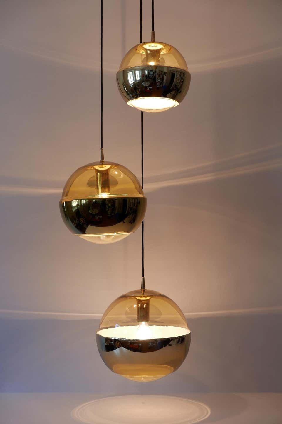 photo for sale Xxl Mid Century Modern Chandelier Or Cascading Pendant Lamp By Peill & Putzler