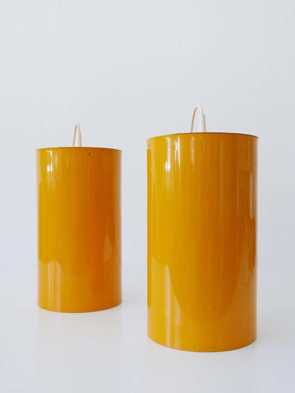 photo for sale Set Of Two Elegant Mid Century Modern Pendant Lamps By Erco, 1970s, Germany