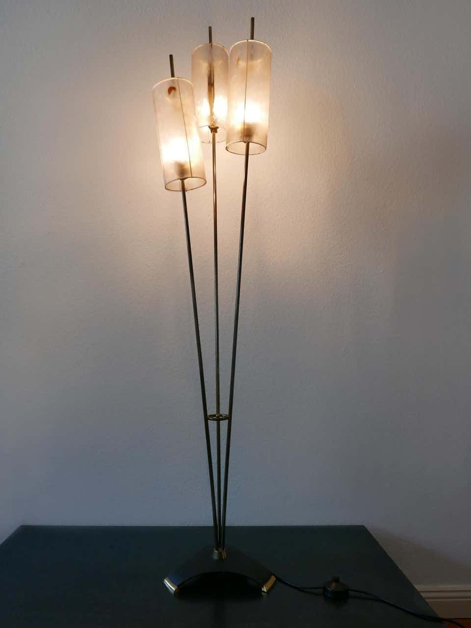 Rare And Elegant Mid Century Modern Sputnik 3 Flamed Floor Lamp, 1950s, Germany photo buy