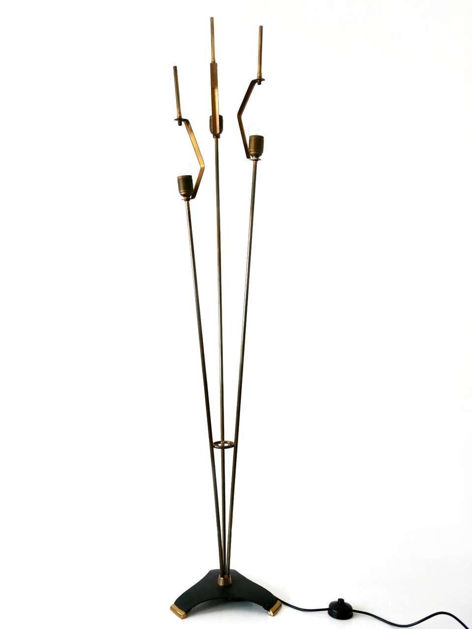 photo furniture Rare And Elegant Mid Century Modern Sputnik 3 Flamed Floor Lamp, 1950s, Germany