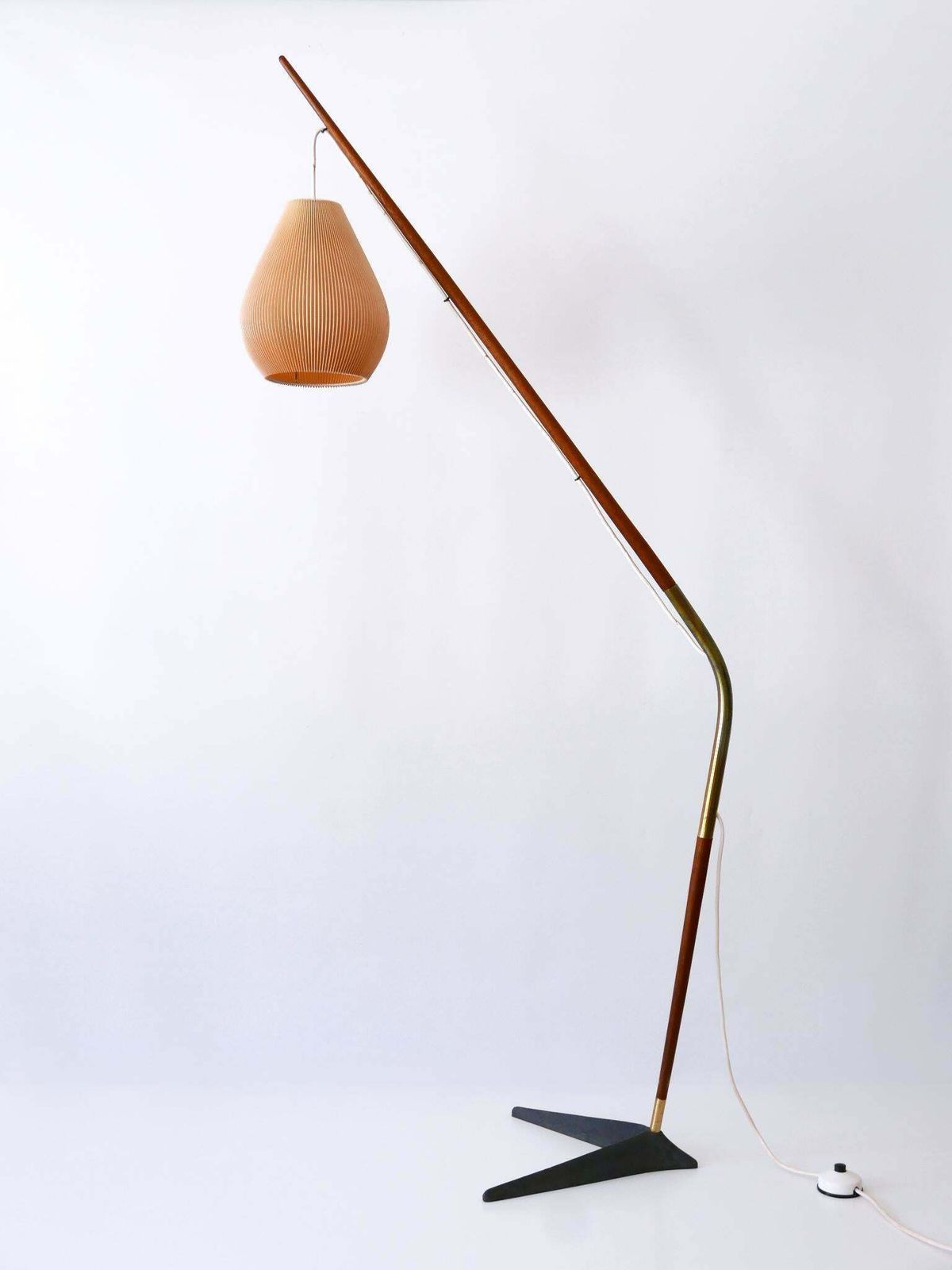 photo vinterior Exceptional Fishing Pole Floor Lamp By Svend Aage Holm Sørensen Denmark 1950s