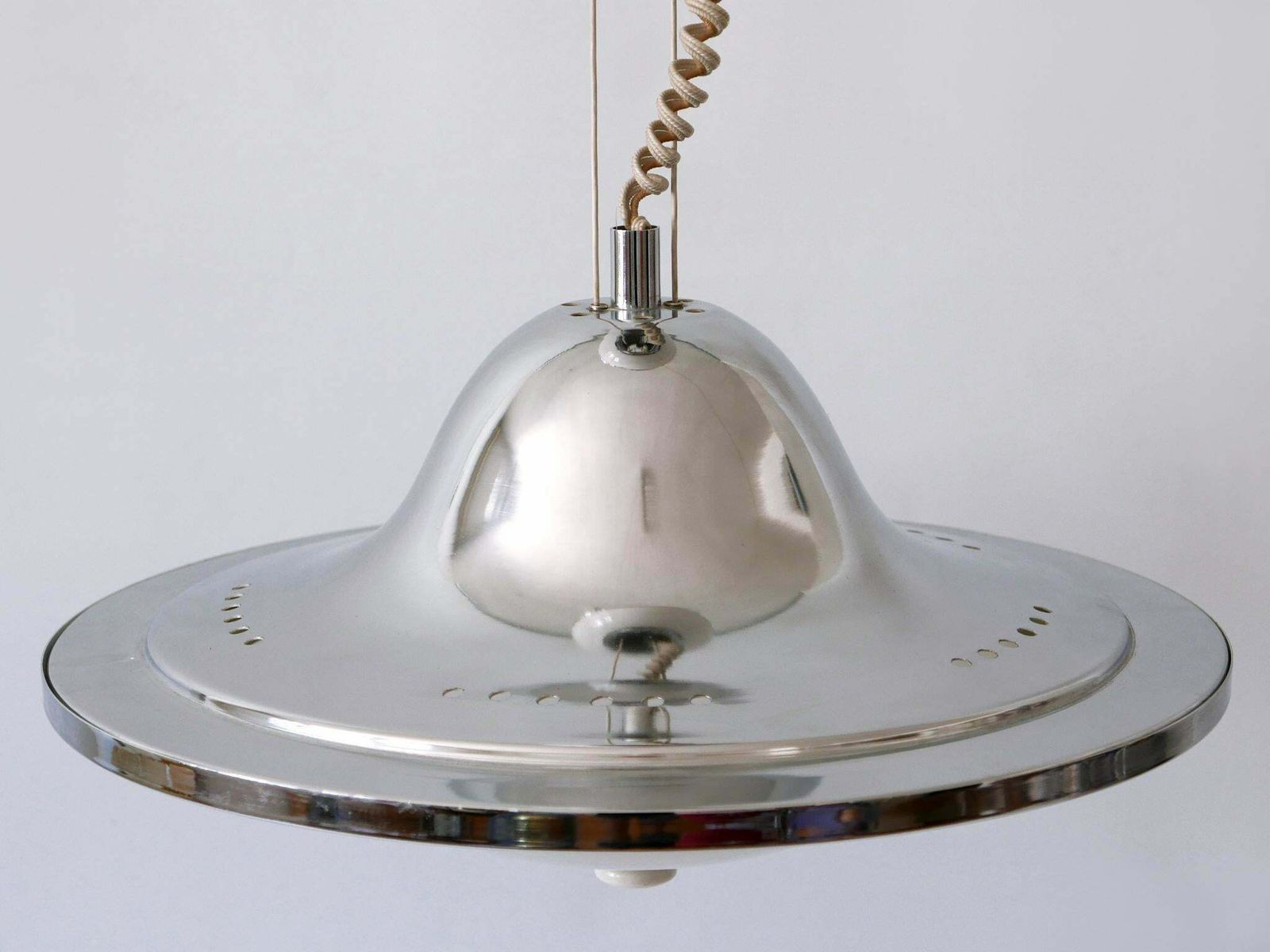Lighting Rare And Large Mid Century Modern Counterweight Pendant Lamp Ufo Italy 1960s photo