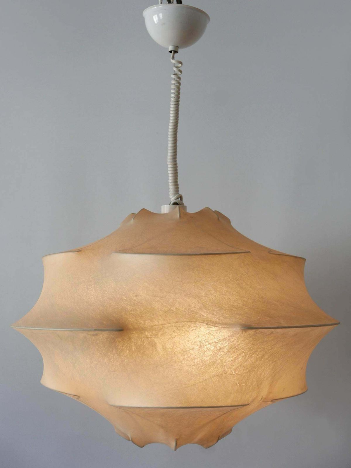 Xl Mid Century Modern Cocoon Pendant Lamp Or Hanging Light By Flos Italy, 1960s photo Lighting