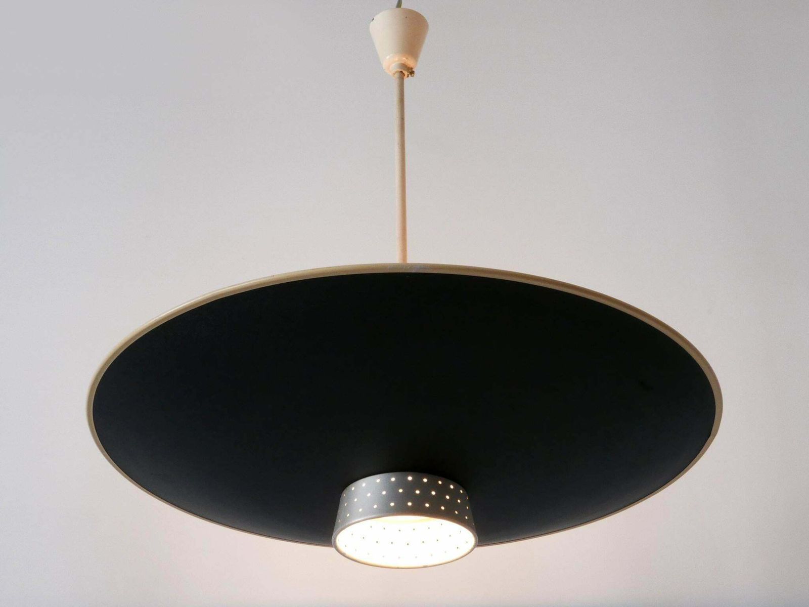 Rare Mid Century Modern 4 Flamed Pendant Lamp Dd 39 By Philips Netherlands 1950s photo vinterior