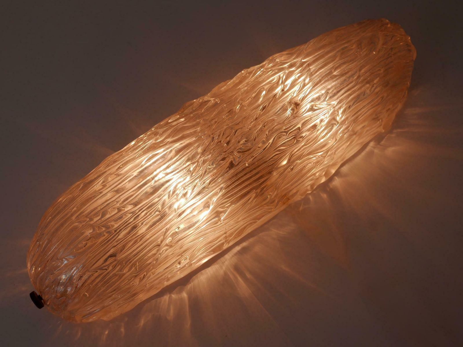 photo for sale Elegant Mid Century Modern Iridescent Murano Glass Ceiling Lamp Or Sconce 1950s