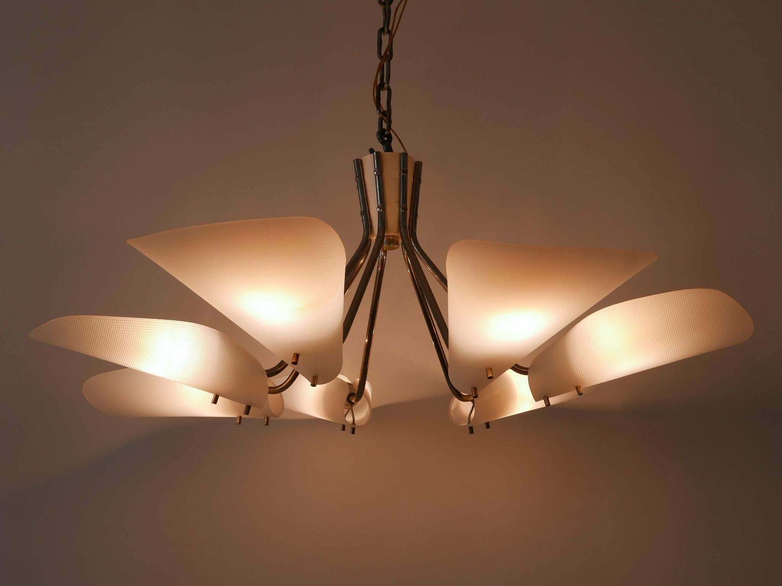 Lovely Mid Century Modern Seven Armed Chandelier Or Pendant Lamp Germany 1950s photo 2904.0