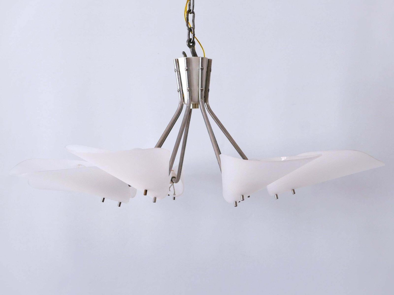 Lovely Mid Century Modern Seven Armed Chandelier Or Pendant Lamp Germany 1950s photo vintage