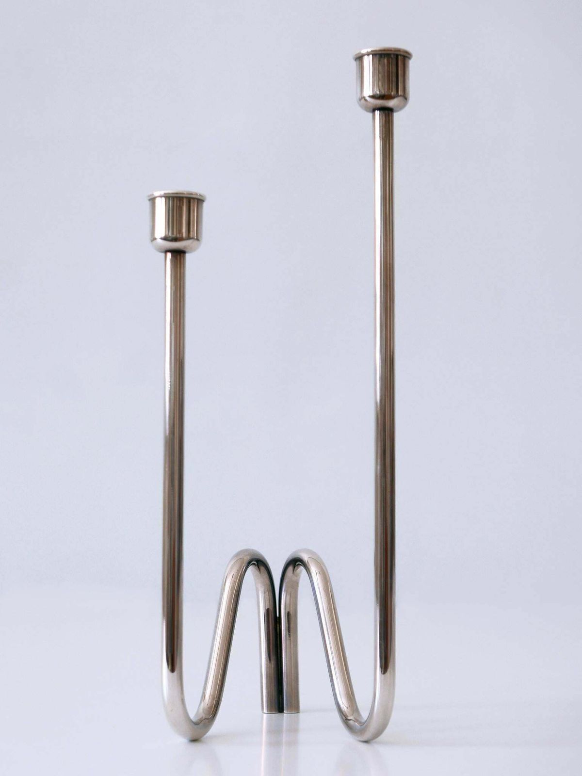 Elegant Mid Century Modern Candle Holder Flamma By Lino Sabattini Italy 1970s photo vintage
