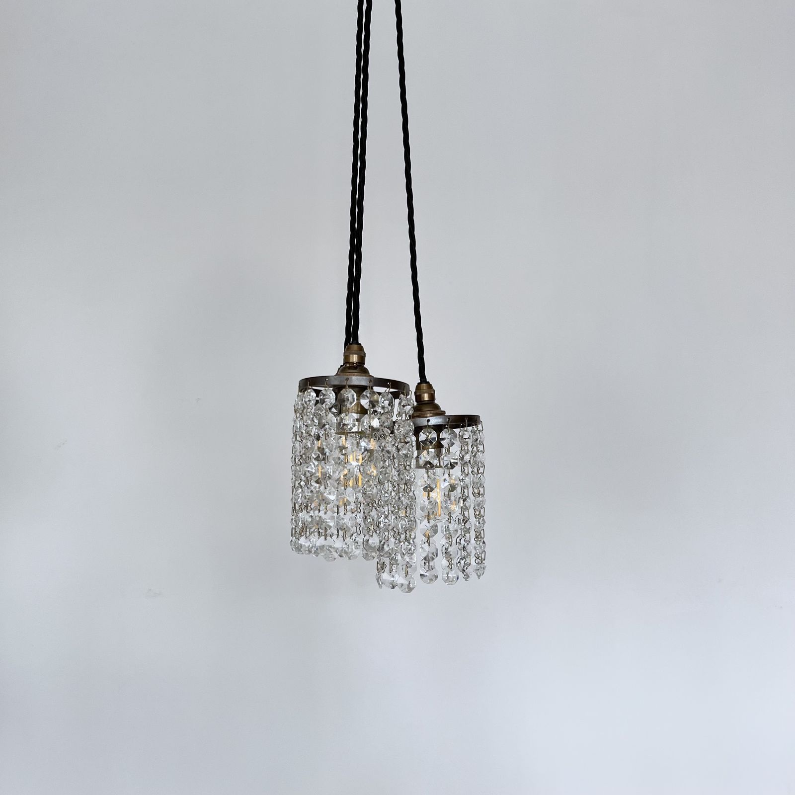 Brass Crystal Button Pendants photo furniture