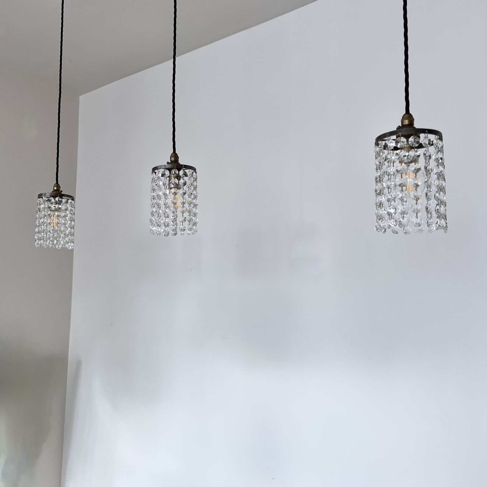 Brass Crystal Button Pendants photo for sale